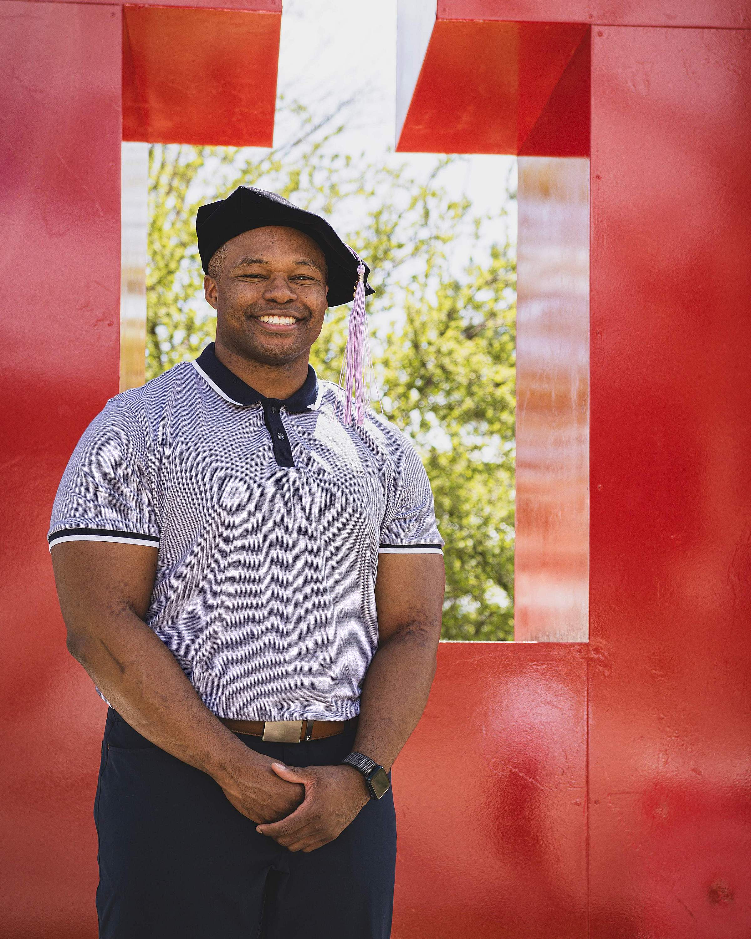 Chinedu in front of Utah U